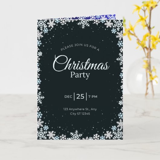 Christmas party invitation  kaart (Gele Bloem)