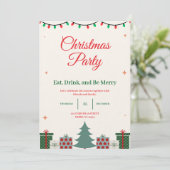 Christmas Party Invitation Kaart (Staand voorkant)