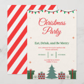 Christmas Party Invitation Kaart (Voorkant / Achterkant)