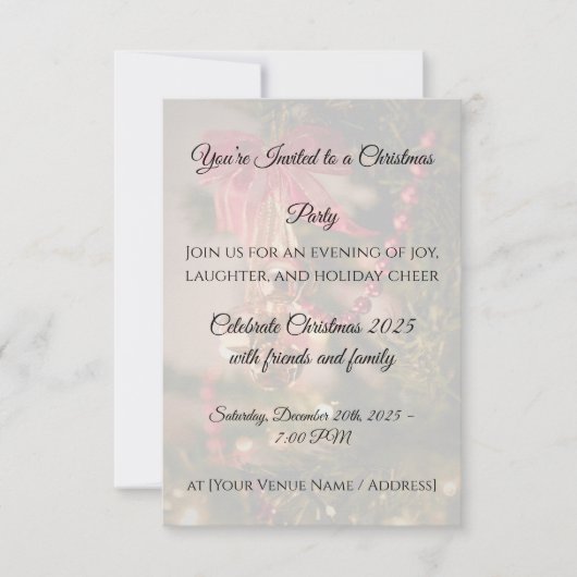 Christmas Party Invitation Personalize Bedankkaart (Voorkant)