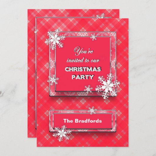 CHRISTMAS PARTY INVITATION - PERSONALIZE FRONT KAART (Voorkant / Achterkant)