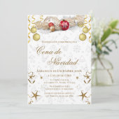 Christmas Party Invitation Posada Navideña Kaart (Staand voorkant)