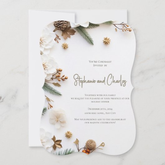 Christmas Party Invitation, Wedding Invitation Kaart (Voorkant)