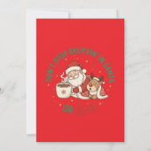 Christmas Party Invitation with Santa Claus Illust Kaart (Achterkant)