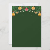 Christmas Party Invitation with Shining Yellow Kaart (Achterkant)