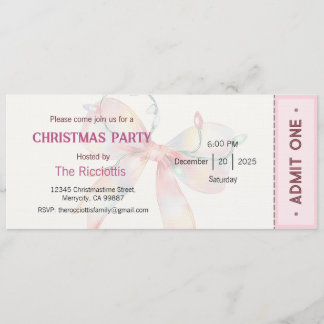 Christmas Party Invitation, Xmas Invite Kaart
