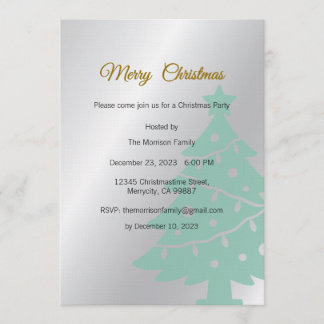 Christmas Party Invite, Christmas Dinner Kaart