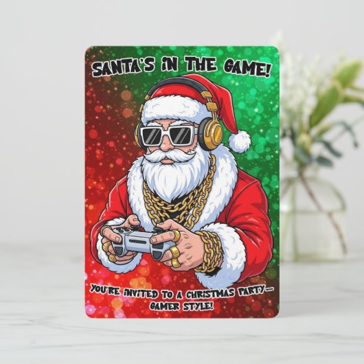 Christmas Party Kaart (Staand voorkant)