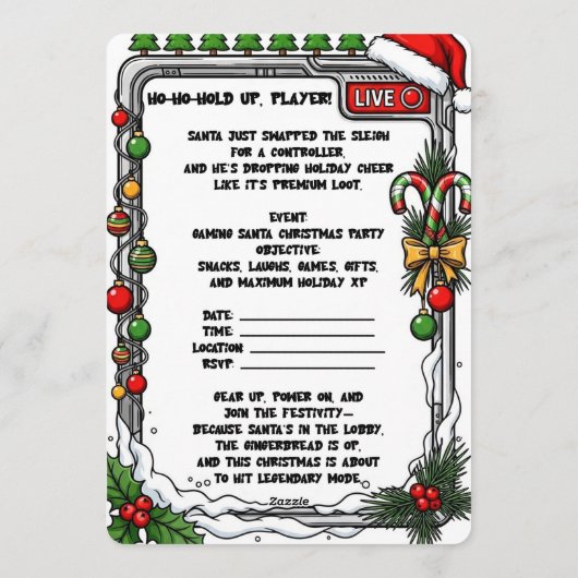 Christmas Party Kaart (Achterkant)