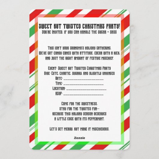 Christmas Party Kaart (Achterkant)