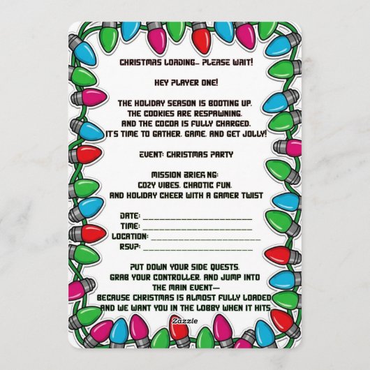 Christmas Party Kaart (Achterkant)