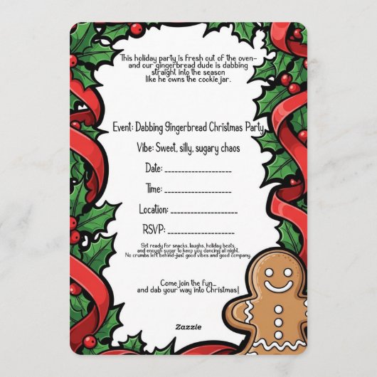 Christmas Party Kaart (Achterkant)