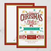 Christmas Party Lijst Kaart (Voorkant / Achterkant)