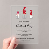 Christmas party modern gnomes frosted invitation acryl uitnodigingen (Insitu (Draagbaar))