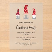 Christmas party modern gnomes frosted invitation acryl uitnodigingen (Voorkant)