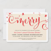 CHRISTMAS PARTY modern leuke rode typografie BE ME Feestdagenkaart (Voorkant)