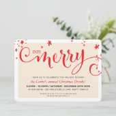 CHRISTMAS PARTY modern leuke rode typografie BE ME Feestdagenkaart (Staand voorkant)