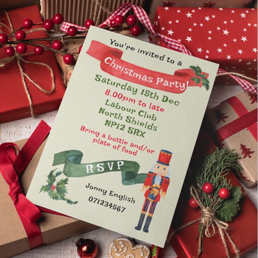 Christmas Party notenkraker Kleine drummer jongen Kaart