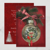 Christmas Party Ornament Kaart (Voorkant / Achterkant)