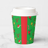 Christmas Party Paper Cups – Cute Holiday Pattern Papieren Bekers (Rechts)