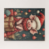 Christmas Party Pig Puzzle Legpuzzel (Horizontaal)