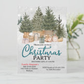 Christmas Party Pine Trees Kaart (Staand voorkant)