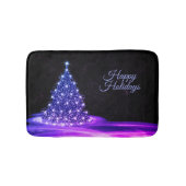 Christmas Party Pink Blue Tree Winter Black Rustic Badmat (Voorkant)