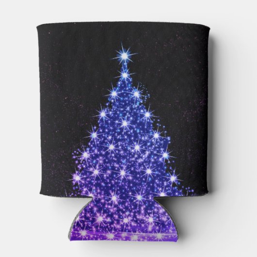 Christmas Party Pink Blue Tree Winter Black Rustic Blikjeskoeler (Achterkant)