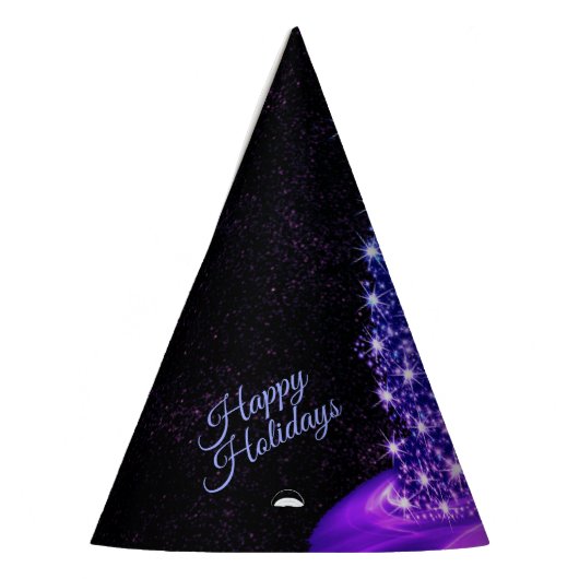 Christmas Party Pink Blue Tree Winter Black Rustic Feesthoedjes (Links)