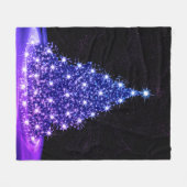 Christmas Party Pink Blue Tree Winter Black Rustic Fleece Deken (Voorkant (Horizontaal))