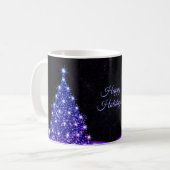 Christmas Party Pink Blue Tree Winter Black Rustic Koffiemok (Voorkant links)