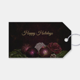 Christmas Party Pink Ornament Green Leaves Black Cadeaulabel