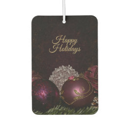 Christmas Party Pink Ornament Green Leaves Black Luchtverfrisser