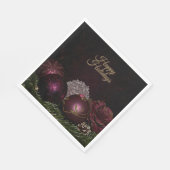 Christmas Party Pink Ornament Green Leaves Black Servet (Hoek)