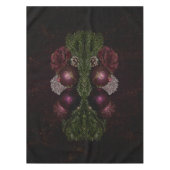 Christmas Party Pink Ornament Green Leaves Black Tafelkleed (Voorkant)