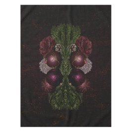 Christmas Party Pink Ornament Green Leaves Black Tafelkleed