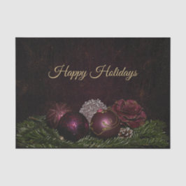 Christmas Party Pink Ornament Green Leaves Black Tissuepapier