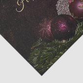 Christmas Party Pink Ornament Green Leaves Black Tissuepapier (Detail)