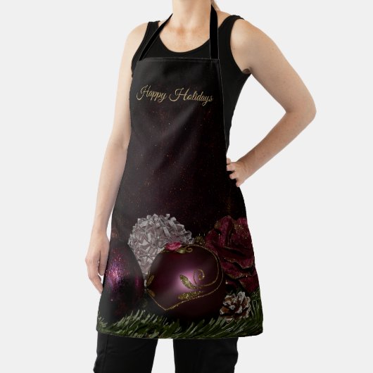 Christmas Party Pink Ornaments Green Leaves Black Schort (Insitu)