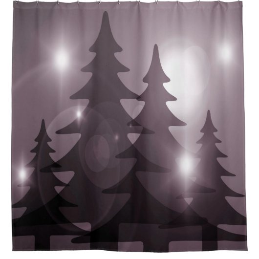 Christmas Party Pink Trees Holiday Winter Elegant Douchegordijn (Voorkant)
