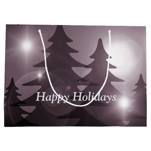 Christmas Party Pink Trees Holiday Winter Elegant Groot Cadeauzakje (Achterkant)