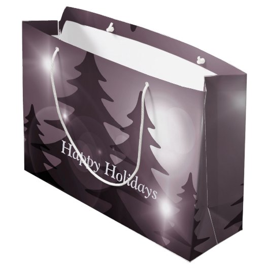 Christmas Party Pink Trees Holiday Winter Elegant Groot Cadeauzakje (Achterkant Gekanteld)