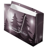 Christmas Party Pink Trees Holiday Winter Elegant Groot Cadeauzakje (Voorkant Gekanteld)