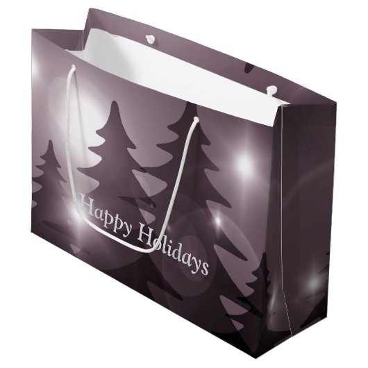 Christmas Party Pink Trees Holiday Winter Elegant Groot Cadeauzakje (Voorkant Gekanteld)