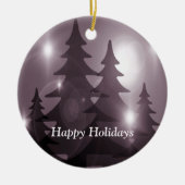 Christmas Party Pink Trees Holiday Winter Elegant Keramisch Ornament (Voorkant)