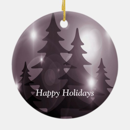 Christmas Party Pink Trees Holiday Winter Elegant Keramisch Ornament (Achterkant)