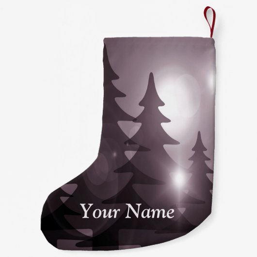 Christmas Party Pink Trees Holiday Winter Elegant Kleine Kerstsok (Achterkant)