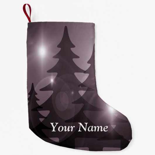 Christmas Party Pink Trees Holiday Winter Elegant Kleine Kerstsok (Voorkant)