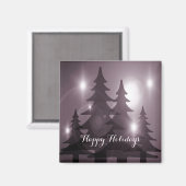 Christmas Party Pink Trees Holiday Winter Elegant Magneet (Voorkant / Achterkant)