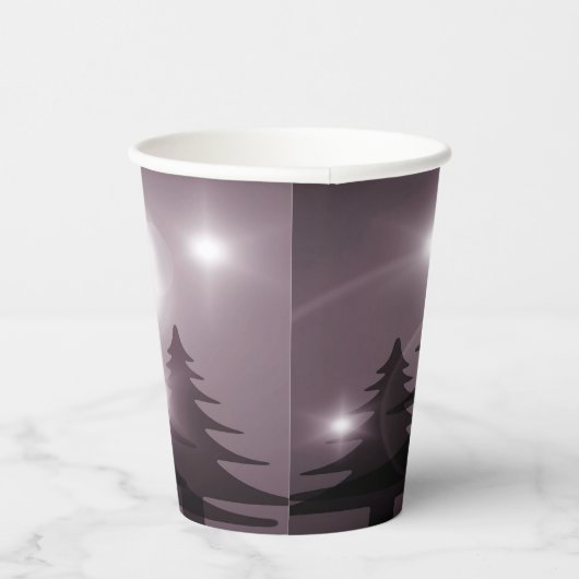 Christmas Party Pink Trees Holiday Winter Elegant Papieren Bekers (Rechts)